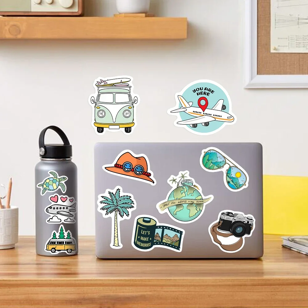 Impermeável Cartoon World Travel Stickers, Brinquedo DIY, Decalque Decorativo Graffiti para Telefone, Bagagem, Laptop, Garrafas, Scrapbook, Presente Bonito