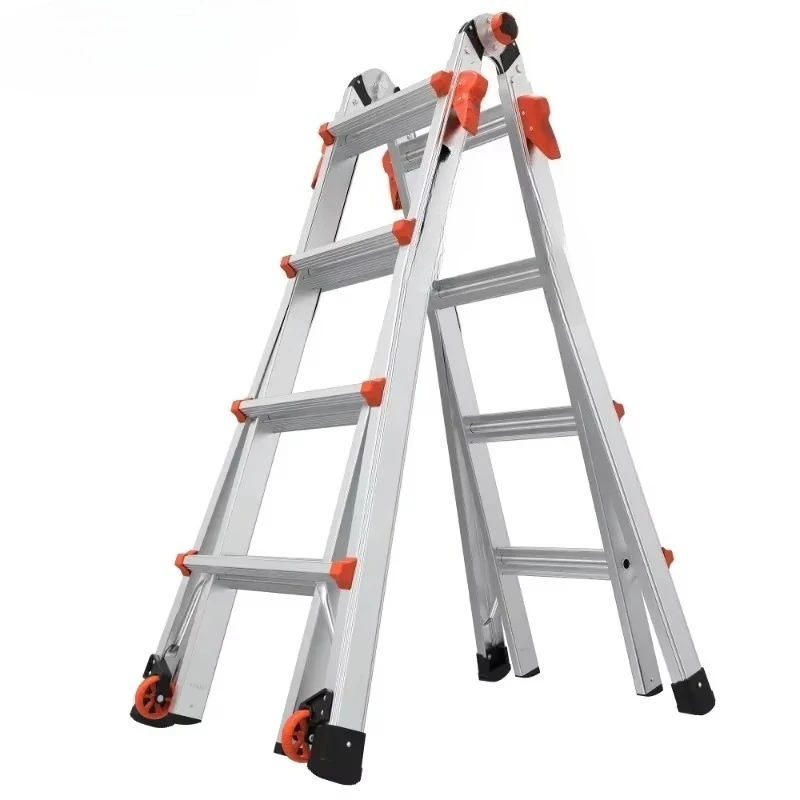 LT M17 Aluminum Multi-Use Ladder with Wheels, Type 1A - 300 lbs. Rated