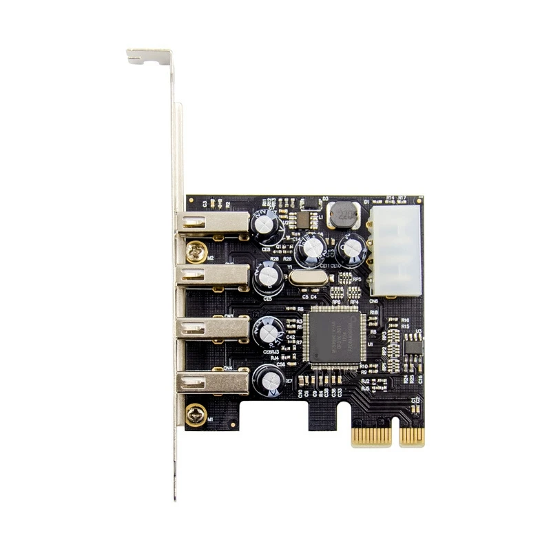 Cartão de Expansão USB Multi-Port, PCI-E para 4 Portas, Cartão Conversor USB 2.0, 1 Conjunto