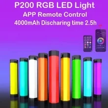 LUXCEO P200 RGB Light Photography Light Tube Waterproof Handheld Portable Phone APP Remote Control Light For Tiktok Video Vlog