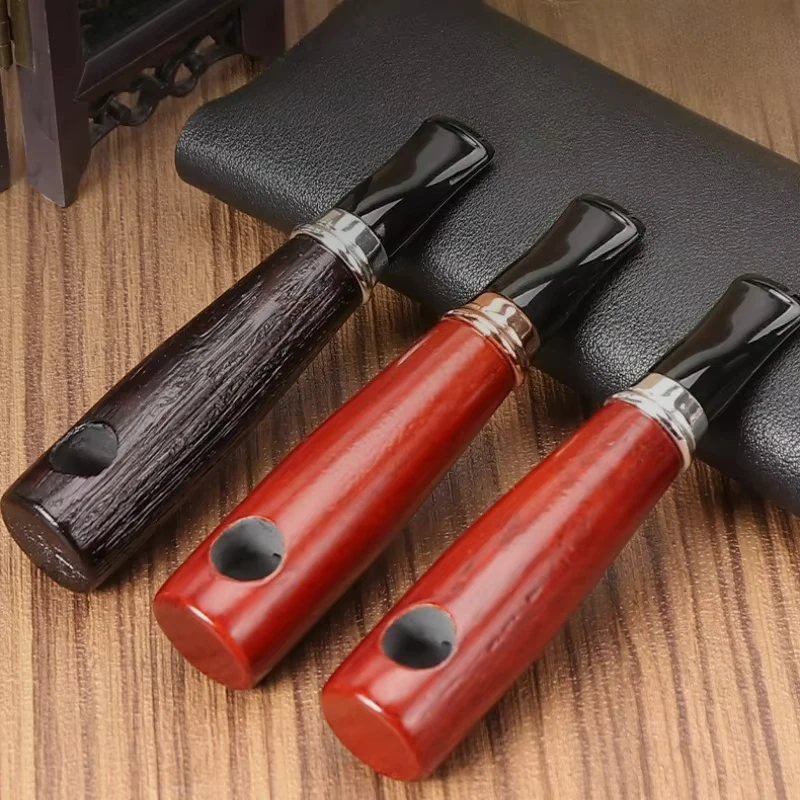 

1pcs Handcrafted Small-sized Portable Oak Wood Tube For Smoking With A Compact Design And A Straight-style Filter