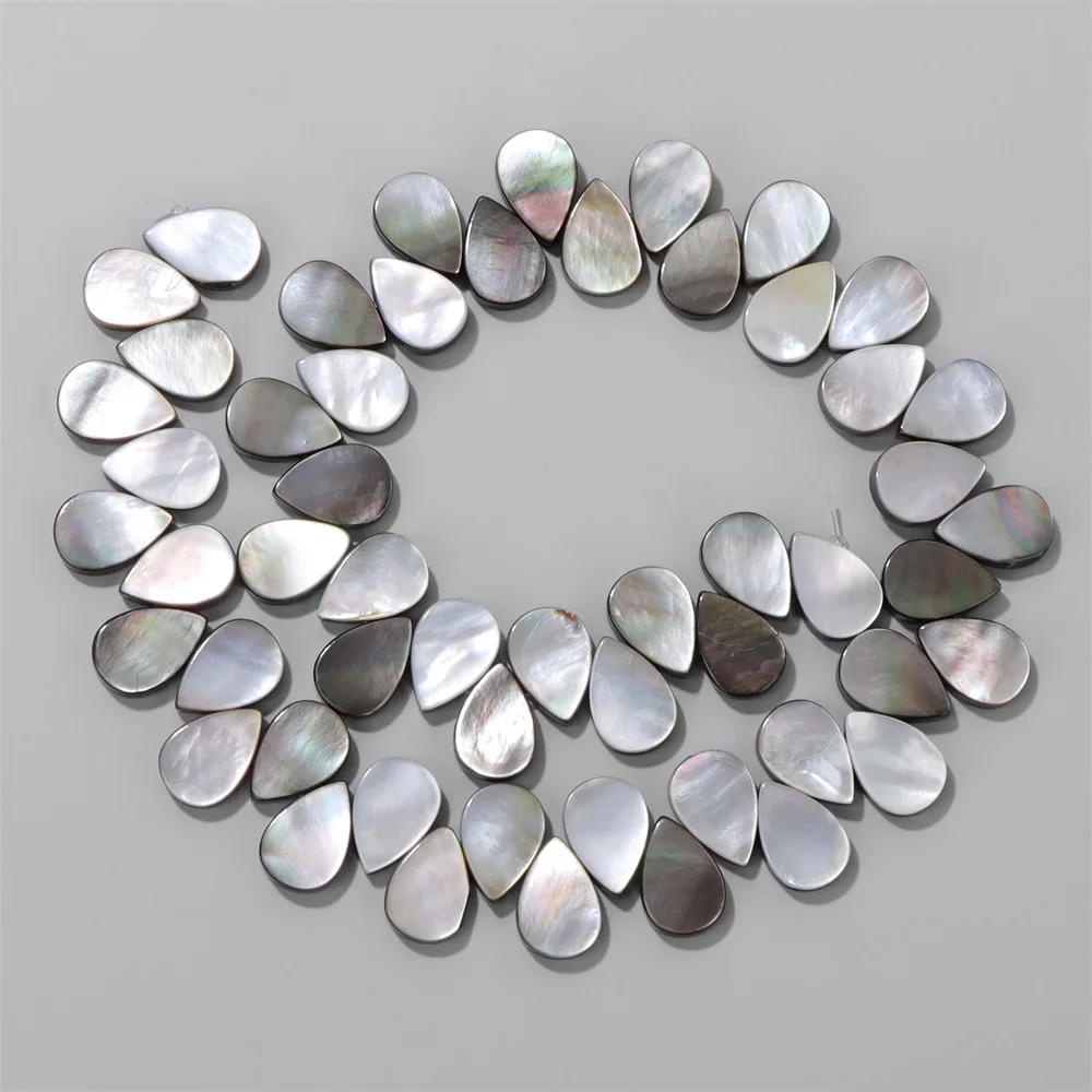 Natural Grey Shell Bead Heart Love Leaf Drop Water Shape Mother Of Pearl Loose Spacer Beads For Jewelry Making Accessories DIY