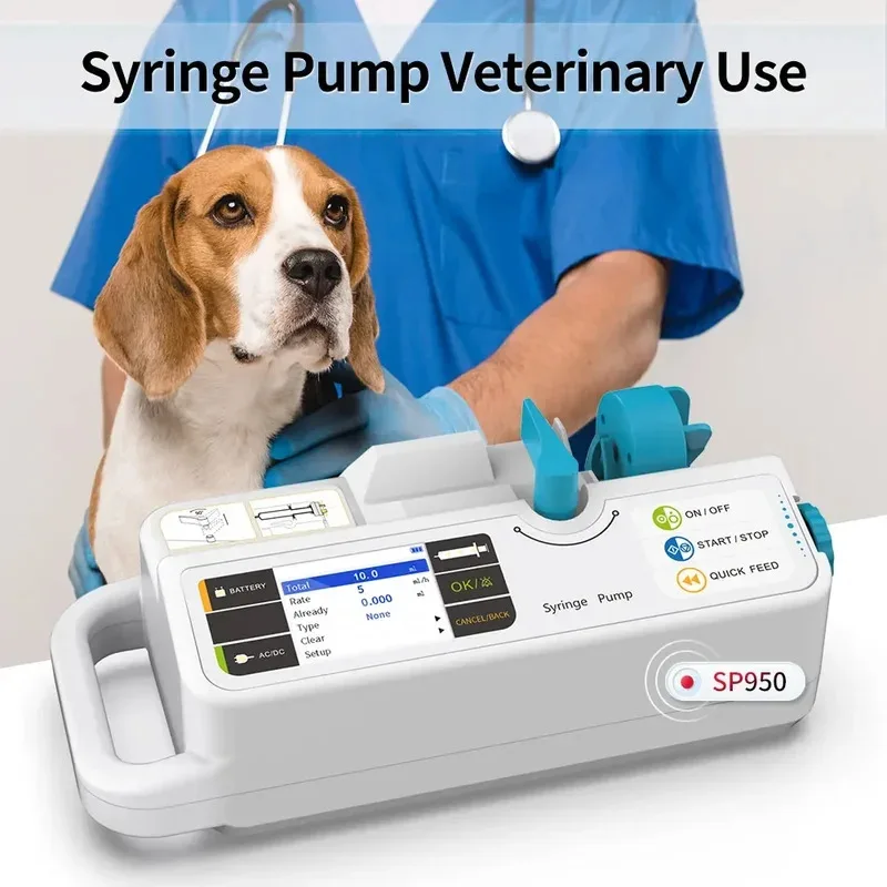 SH-508i Veterinary Syringe Pump Single Channel Color Large LCD Display Real-time Alarm Electric Medical Infusion Pump
