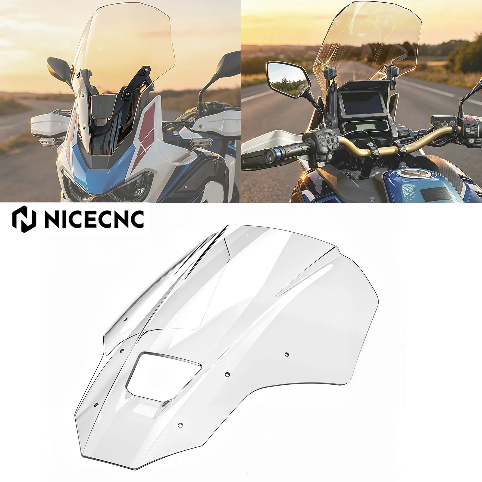 NICECNC +100mm Taller Motorcycle Windshield Windscreen For Honda CRF1100L Africa Twin Adventure Sports /ES DCT 2020-2026 2025