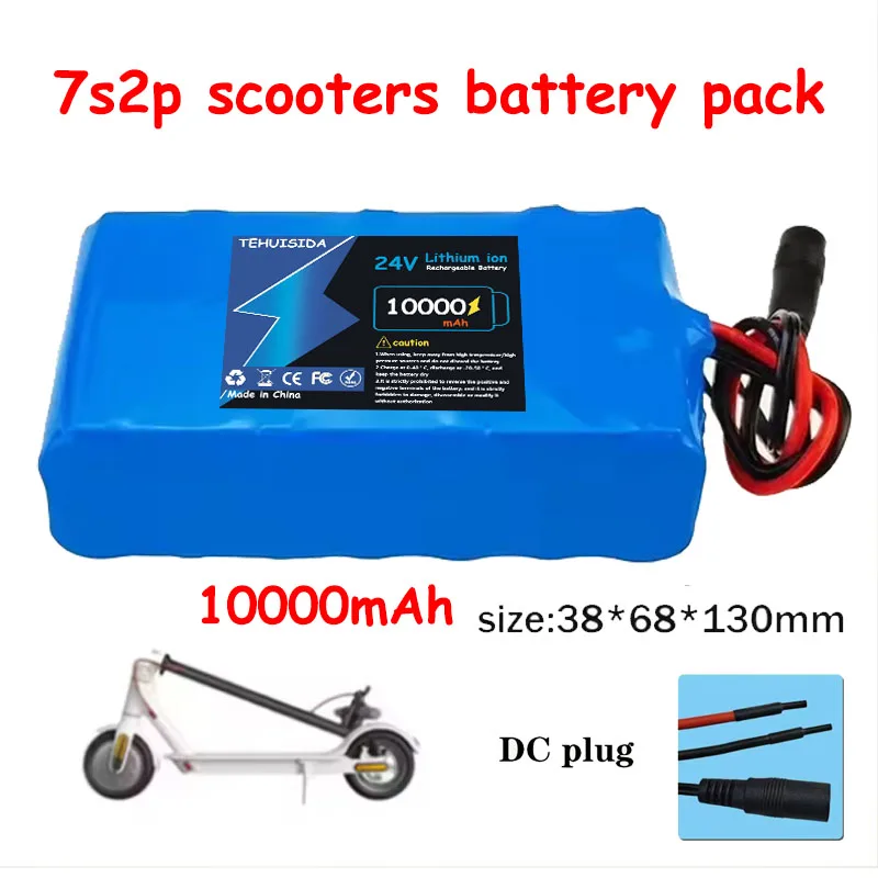 

24V 10Ah 7S2P 18650 Lithium-ion Rechargeable Battery 29.4V 10000mAh Electric Motorcycle Scooter with BMS Self Balancing Scooter.