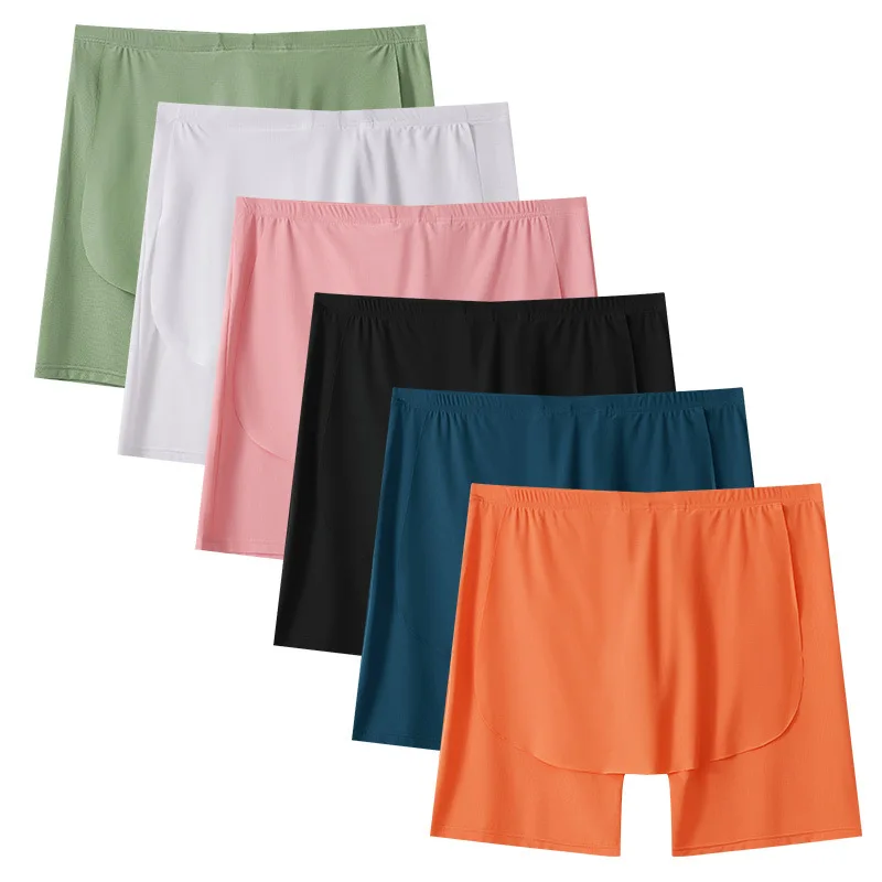 Männer Unterwäsche Cueca Solid Ice Seide Mesh Boxershorts Mann bequem u konvexen Beutel langes Bein Unterhose männliche Stämme Cueca M-XXL