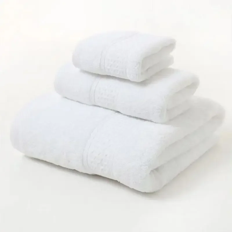 

3pcs Luxurious Cotton Towel Set Ultra Soft Highly Absorbent Includes 1 Bath Towels 1 Hand Towels 1 Washcloths For Home Bathroom