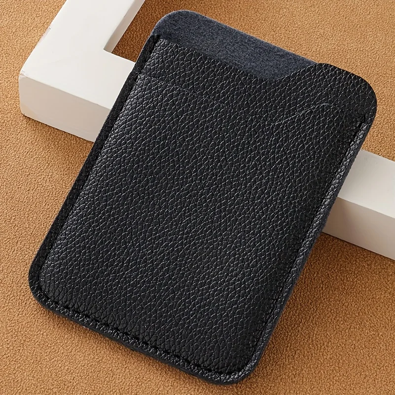 محفظة حامل بطاقات متعددة الأغراض للجنسين مع فتحتين للبطاقات، جلد صناعي متين، عنابي - منظم مدمج لبطاقات الهوية والنقود #6