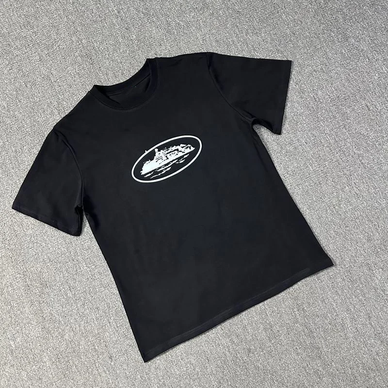 

New American Streetwear Brand Sailboat Round-neck Short-sleeved T-shirts for Men and Women Are Casual and Loose in Summer