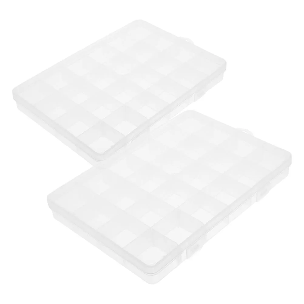 

2Pcs Fishing Gear Storage Box Portable Multi-Compartment Plastic Organizer for Tackle Small Parts Jewelry Beads