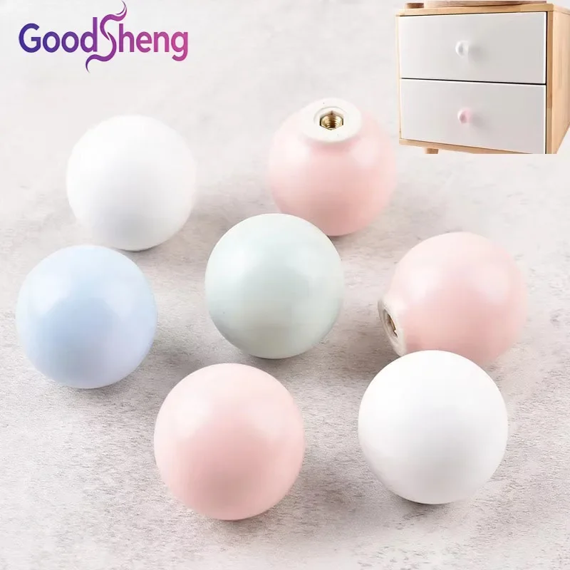 GOODSHENG Ceramic Furniture handle Cabinet Knobs Ceramic Round Drawer Knob Wardrobe Door Handles And Hook Wall Hook