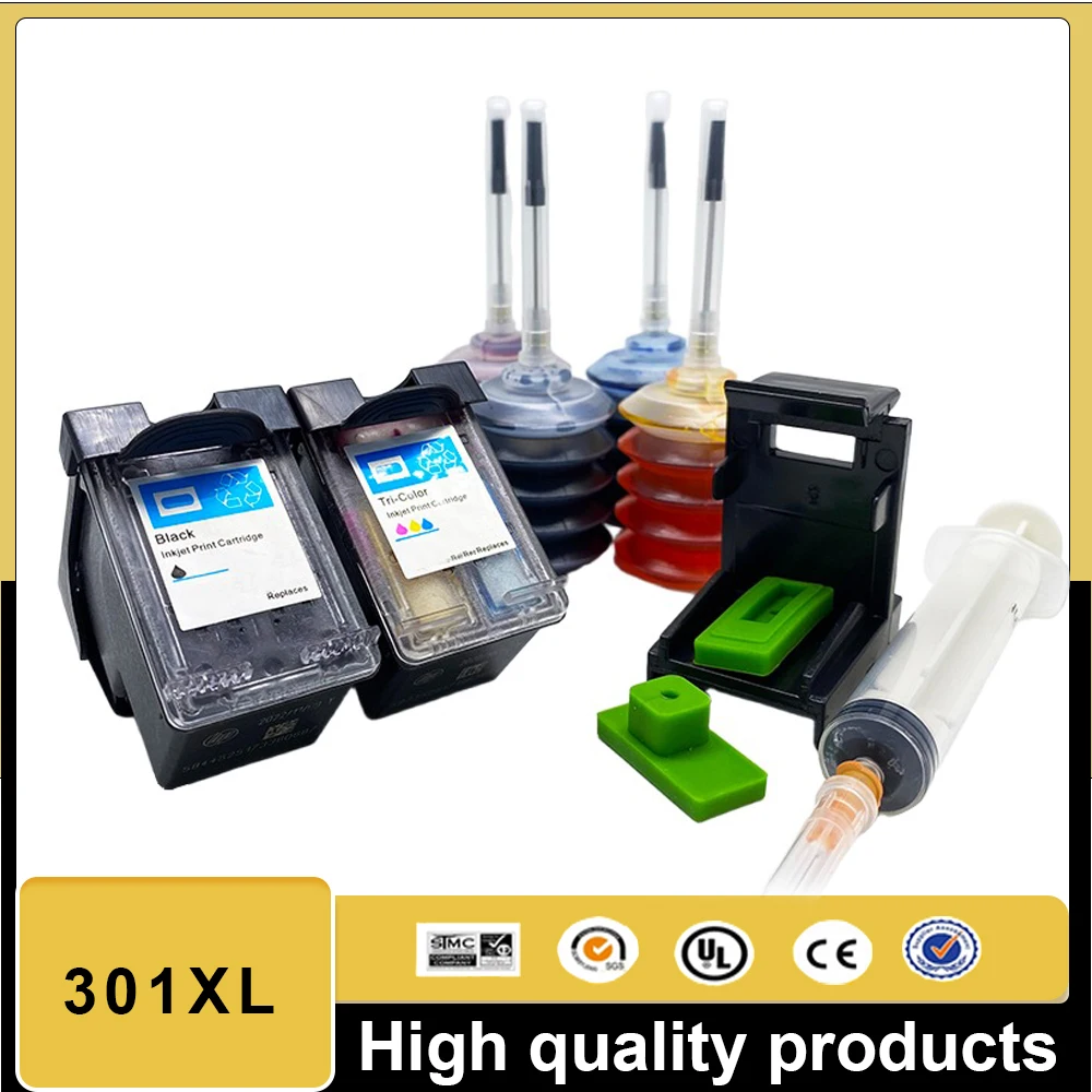 Vilaxh 301 XL remanufaturado para cartucho de tinta HP 301 301XL para impressora HP301 Envy 5530 Deskjet 2050 2540 2510 1000 1050