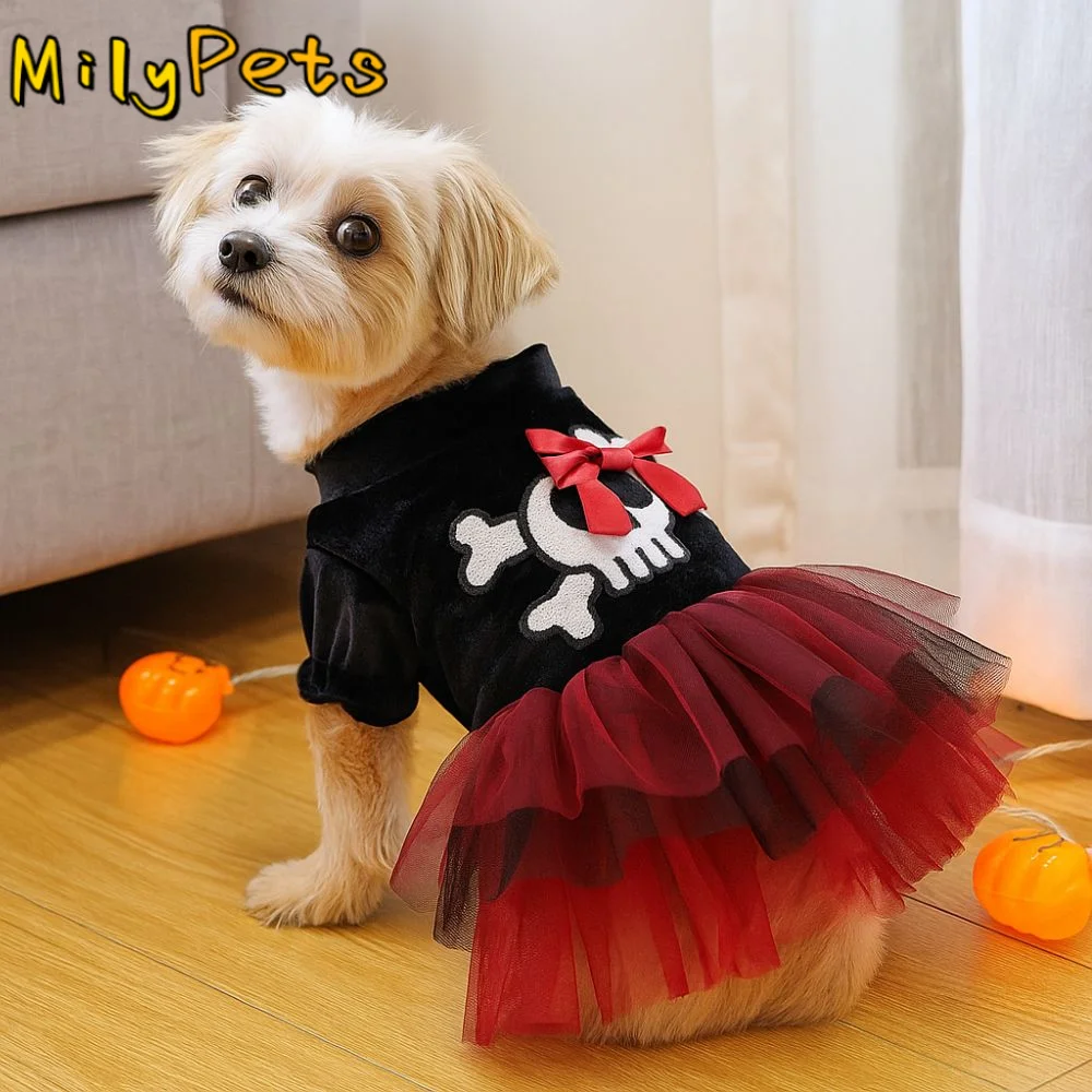 

Puppy Costumes Two Legged Pet Pirate Skirt Comfortable Soft Cats Pullover Breathable Dog Cosplay Dress Cosplay Party