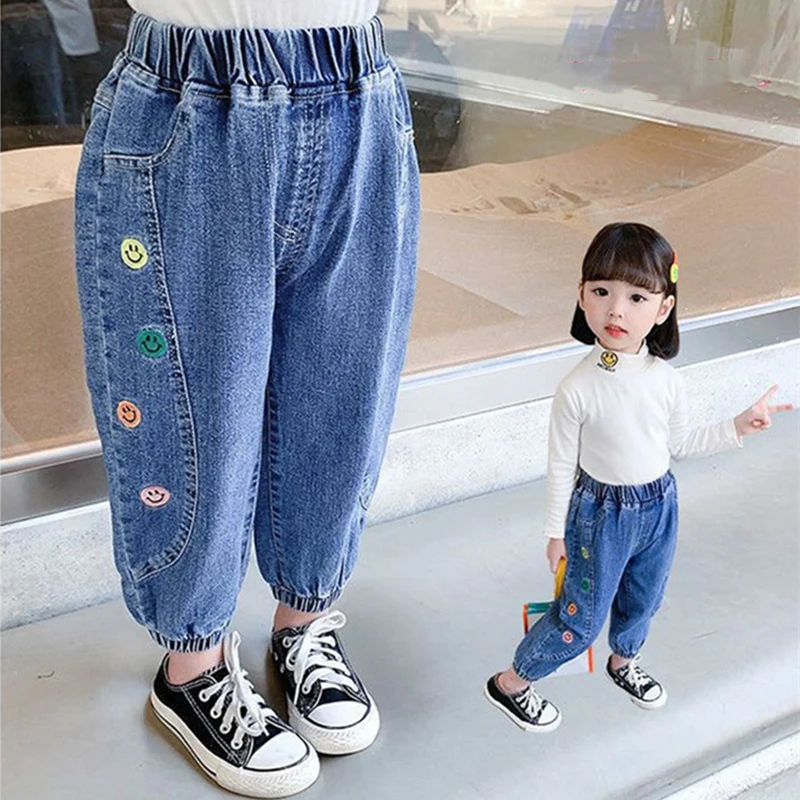 

Girl Leggings Kids Baby Long Jean Pants Trousers 2022 Floral Spring Autumn Toddler Outwear Cotton Comfortable Children Clothing