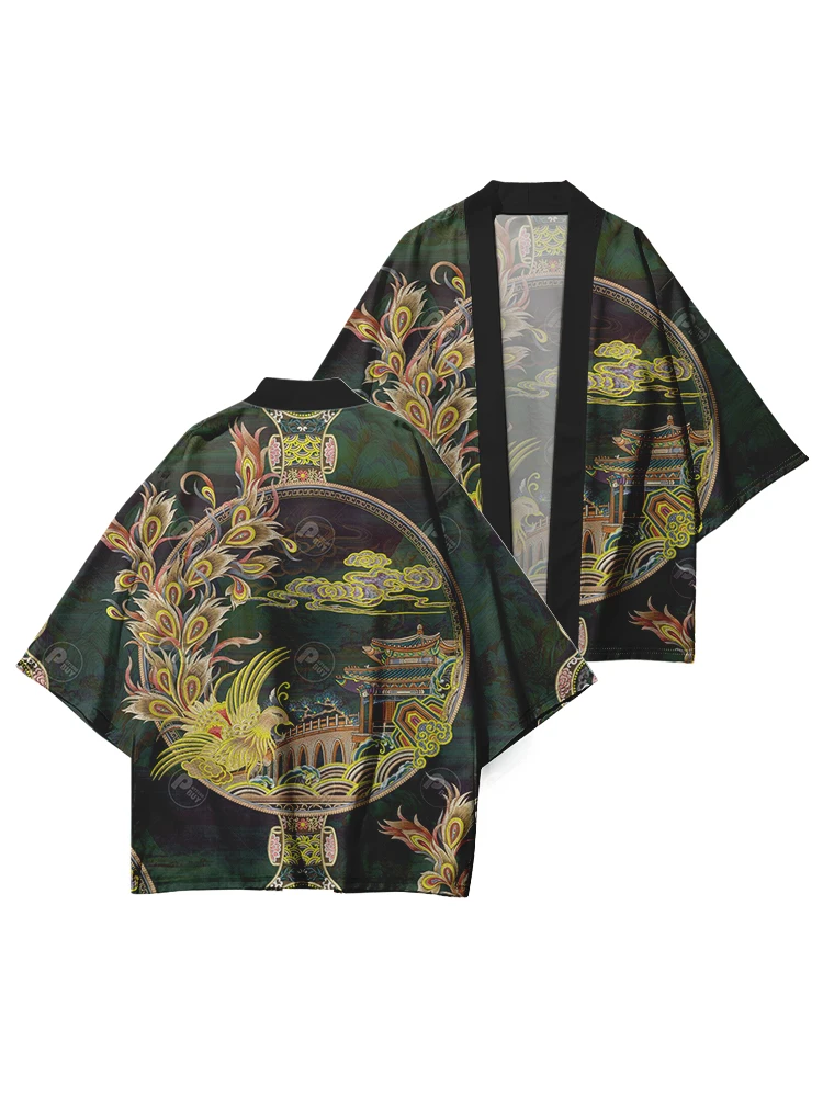 Quimono Japonês Yukata Tradicional Quimono Cardigan Praia Asiático Vestuário Quimono Japonês Moda Casual Cardigan Jacket Unisex