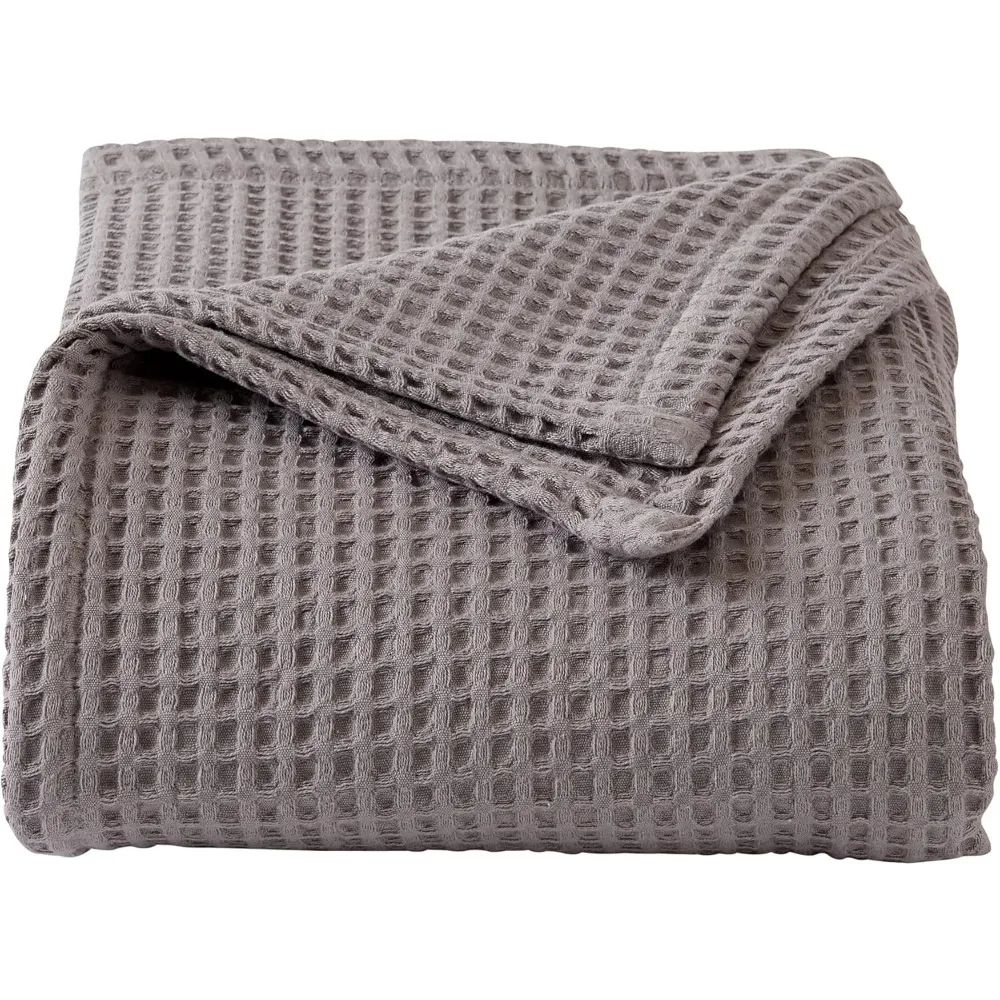 

100% Cotton Waffle Weave Bed Blanket | Soft, Breathable, and Lightweight Blanket for All-Season | Perfect for Layering | Brielle
