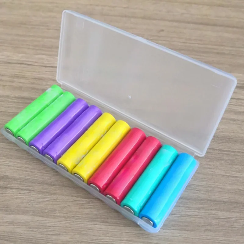 Caja de almacenamiento de batería AAA de 10 ranuras, plástico blanco transparente, soporte de batería portátil, contenedor duradero, accesorios