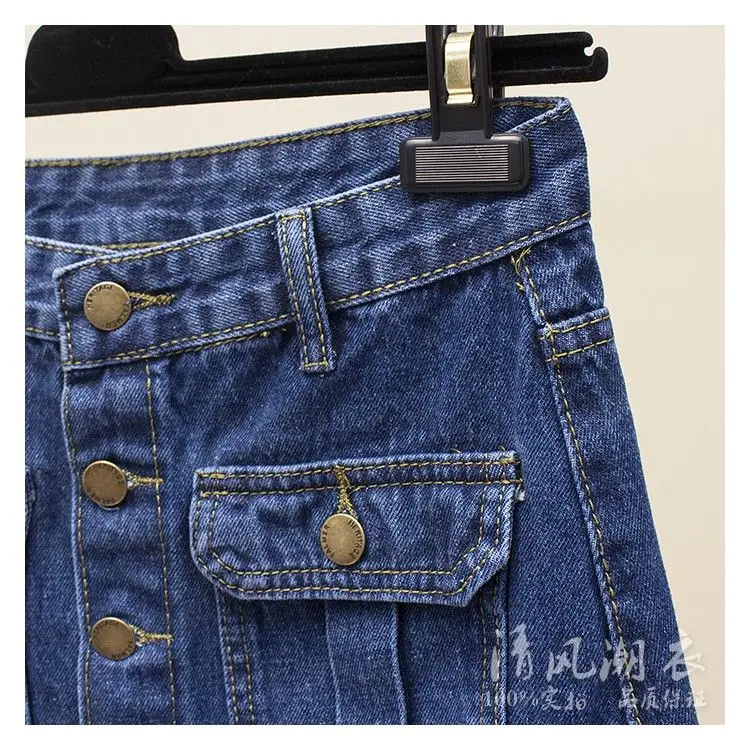 2026 Women Spring Autumn New Front Split Denim Sheath Skirts Female Single-Breasted Midi Skirts Ladies High Waist Pencil Skirts