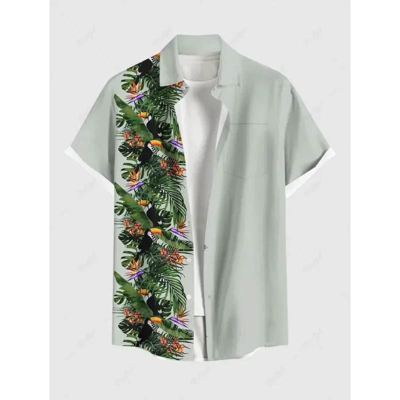 3D Printed Men's Hawaiian Shirts with Buttons