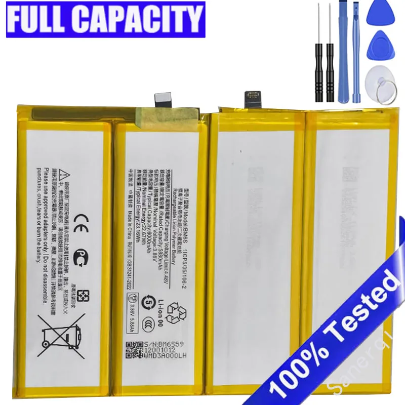 

Аккумулятор BM6S 6000 мАч для Mi BM6S, аккумулятор большой емкости для мобильного телефона + бесплатные инструменты