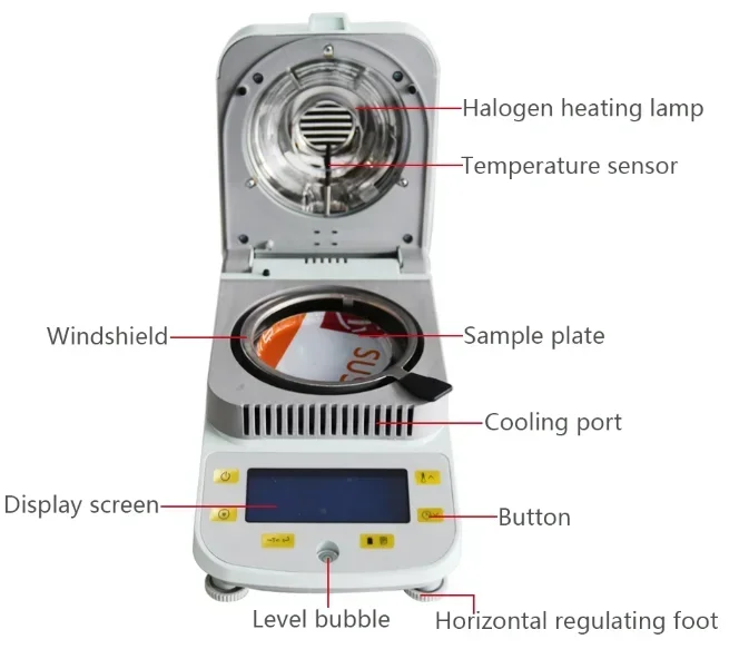 50g 0.005g Digital Fast Heat  Halogen Moisture Analyzer