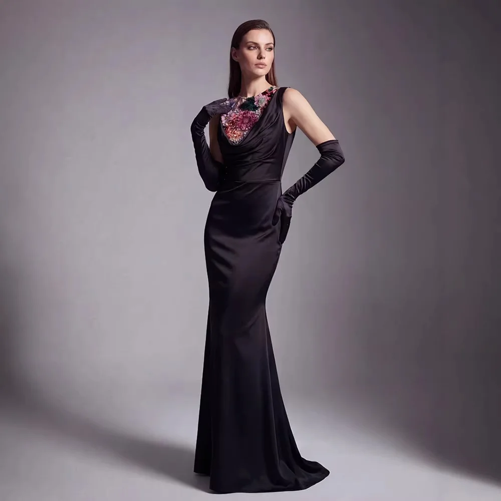 

Элегантное женское вечернее платье весна-лето 2026 – Изысканная вышивка, приталенный силуэт, фасон «русалка»