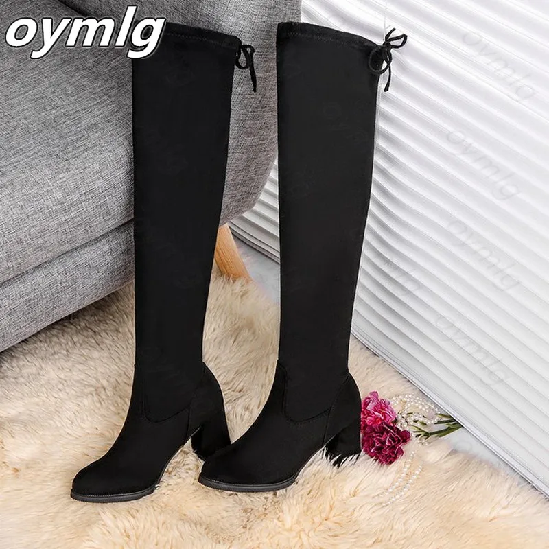 2021 Women Casual Comfortable material Boots Shoes Winter Women Female Round Toe Platform High Heels Pumps Warm Snow Boots Mujer