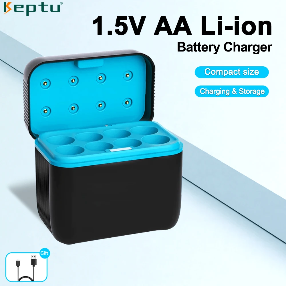 

8 Slots USB Smart 1.5V Lithium Battery Charger for AA 1.5V Lithium Battery Rechargeable Li-ion Batteries