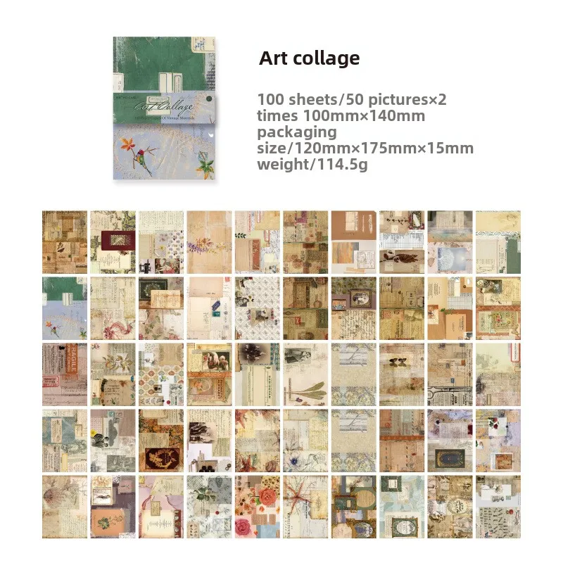 Material Papel Cuaderno Retro ArtdiyHandbook Decoración Base Collage Papel