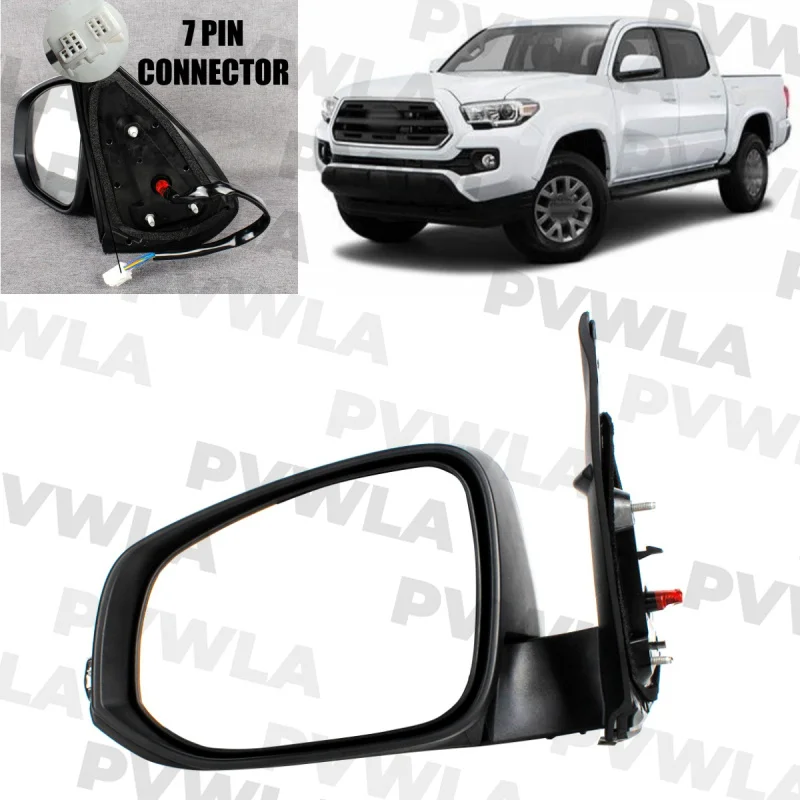 

For Toyota Tacoma 2016 2017 2018 2019 2020 2021 Left Side 7 Pins White Painted Mirror Assembly
