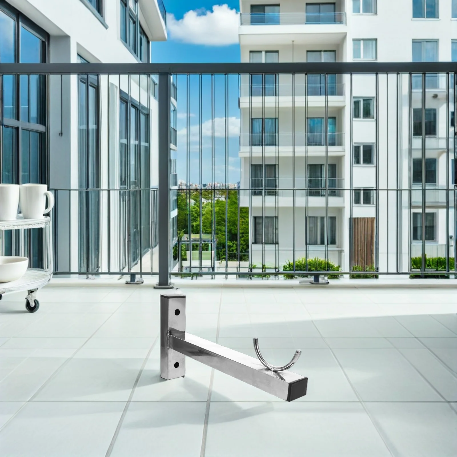 

1Pcs Wall Mounted Stainless Steel Garment Drying Rack Bracket Heavy Duty Clothes Holder for Balcony Laundry Room