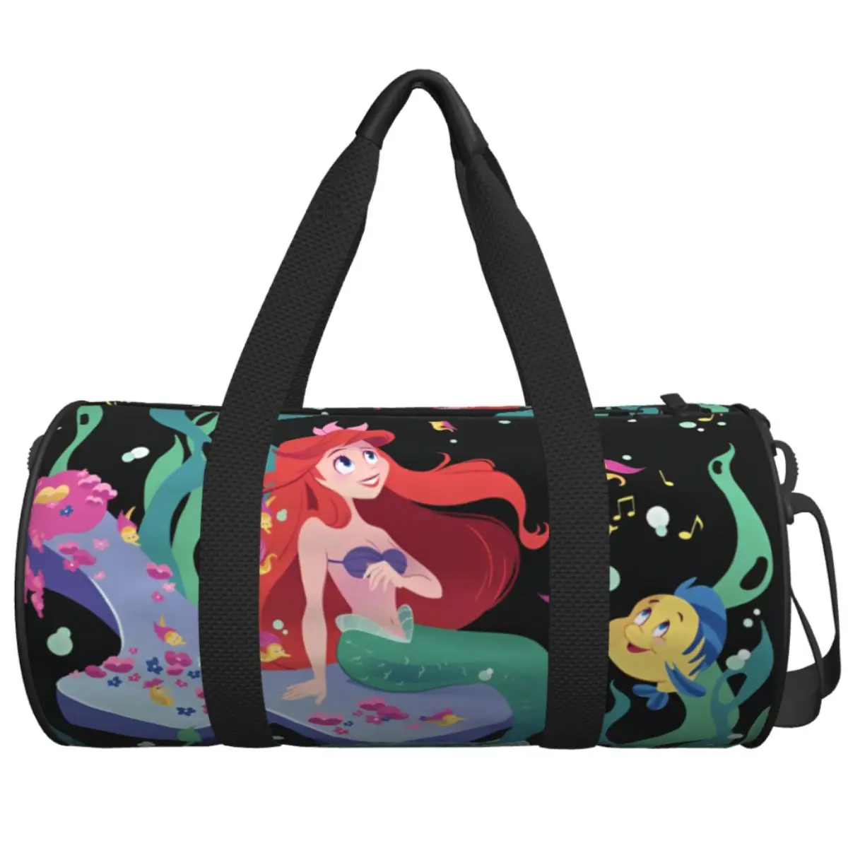 

Дорожная сумка с героями мультфильмов «Русалочка Ариэль», большие спортивные сумки, Оксфорд, мужская и женская спортивная сумка на заказ, спортивная сумка для йоги, графическая сумка для фитнеса