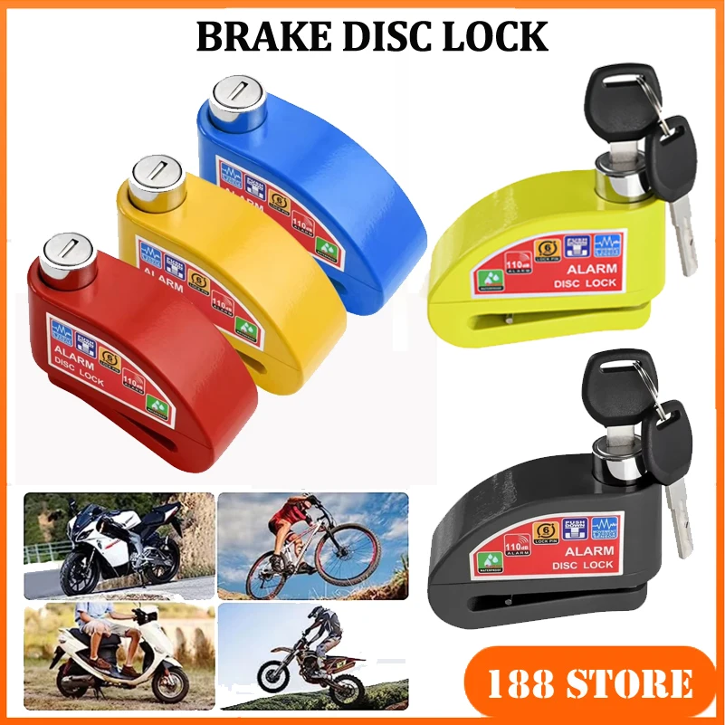 

Motorcycle Scooter Disc Brake Lock Bicycle Anti-theft Wheel Disc Brake Lock waterproof Security Alarm Protection 5 Color