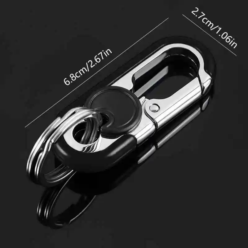 1PC Herren Auto Schlüsselbund Business Schlüssel Halter Doppel Ring Schlüssel Ring Kreative Anti-verloren Schlüsselbund Geschenk Auto Styling auto Zubehör – Detail 1