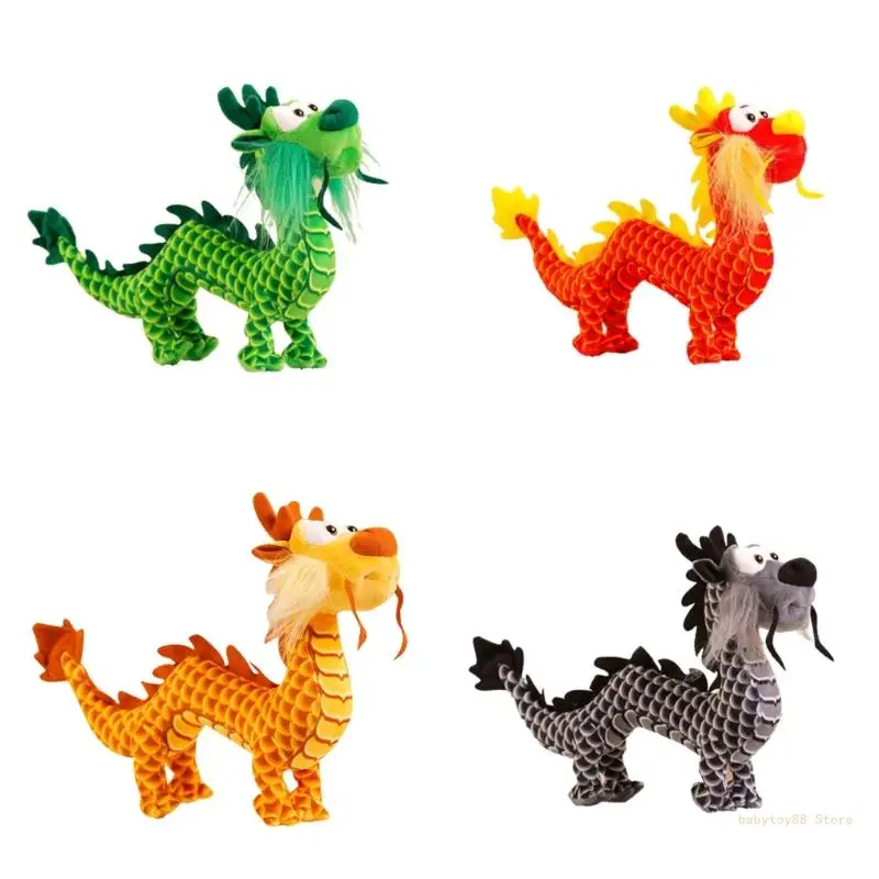 Y4UD Chinese Dragon Stuffed Animal Chinese Dragon Plush Toy 2024 Chinese Dragon Year Dragon Plushies Chinese Dragon Mascots