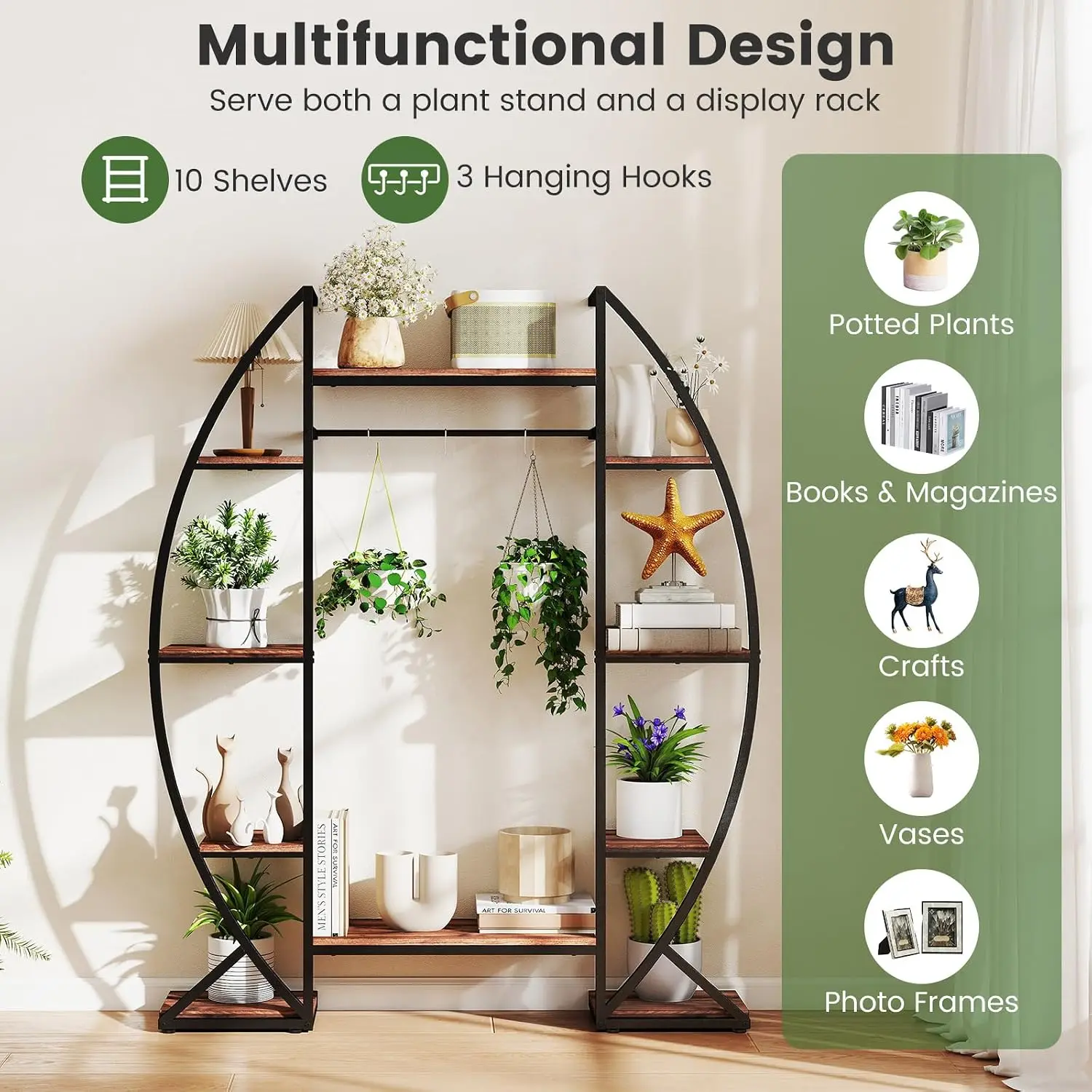 Plant Stand Indoor with Grow Lights, 10-Tier 63" Tall Plant Shelf, Customized image 6
