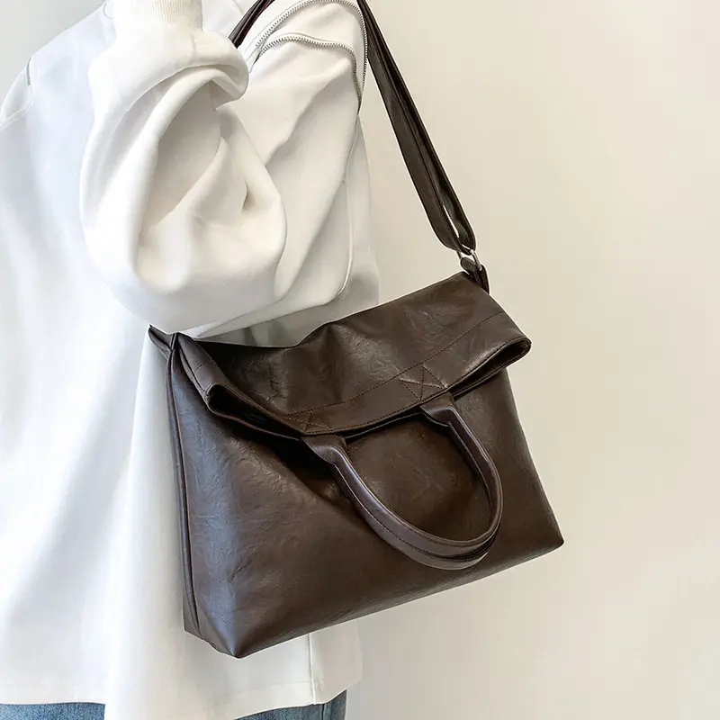 Designer Style Men's Commuting File Bag Hand-Held Briefcase Multifunctional Large Capacity Versatile Tote Bag Crossbody Bag