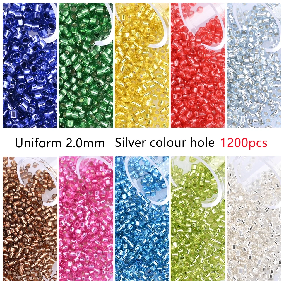 2mm Silver Colour Hole Seed Beads Japan Small Craft Beads For Bracelets Necklace Ring Making DIY Art Embroidery Craft