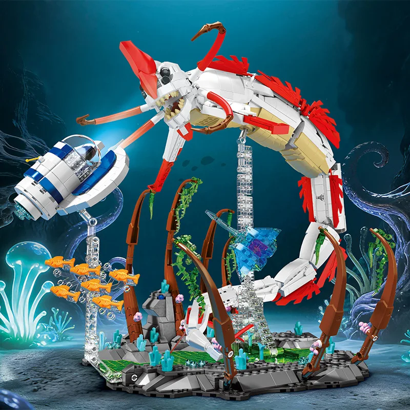 

1355pcs MOC Technical Underwater World Death Kraken Building Blocks Bricks Assembling Model Toys for Children Birthday Gift Set