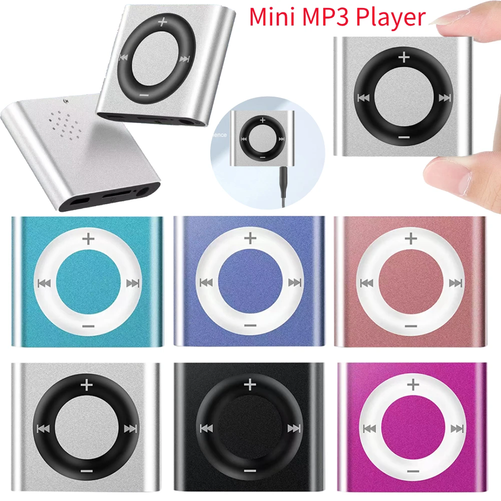 Mini MP3 Player Metal Clip-on Sports Music Player Waterproof Sport MP3 Music Player Build in Speaker 180mAh Build in Speaker