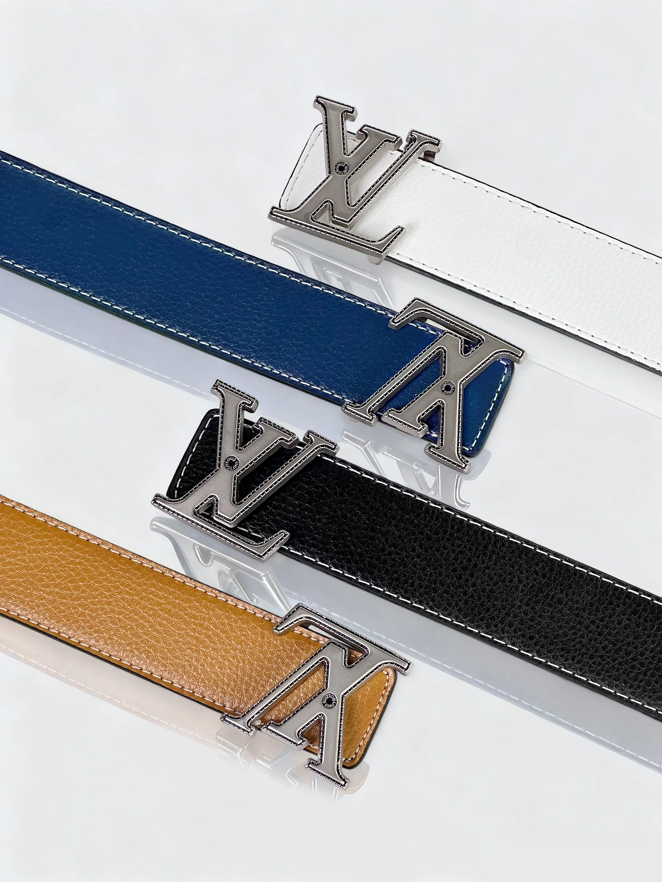 أحزمة رجالية ونسائية بإبزيم كلاسيكي ذهبي، مصنوعة يدويًا من جلد البولي يوريثان، فاخرة وخفيفة وعصرية، متعددة الوظائف، يمكن مطابقة مع wi