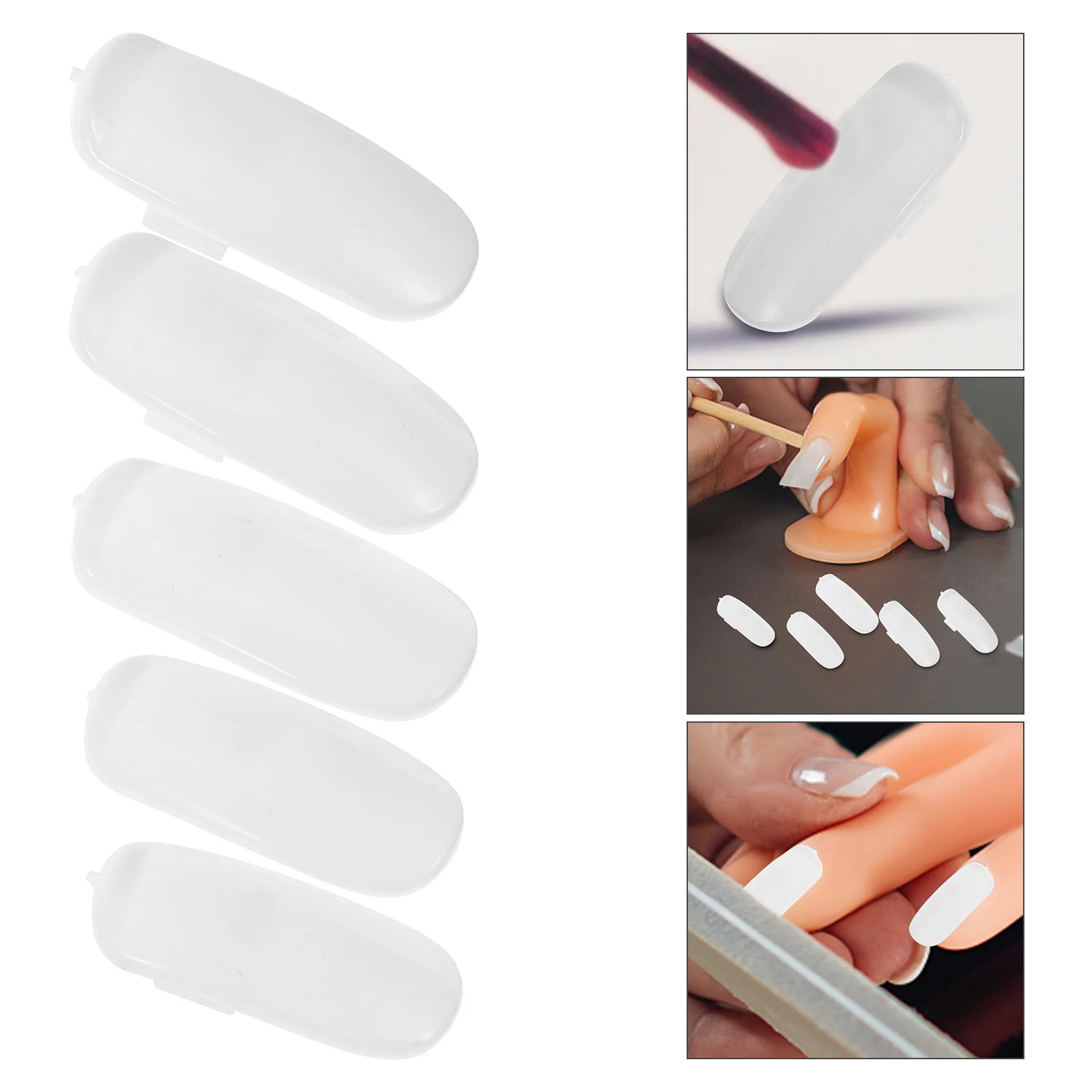 

100 pcs Mechanical Hand Tips Smooth Surface For Art Practice Display Nail Polish Sample Sticks Nail Salon Tools Practice Nails