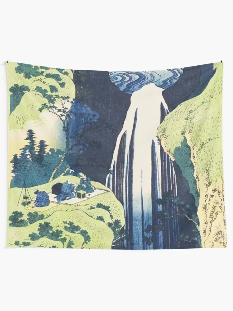 HD. The waterfall of Amida behind the Kiso Road, by Katsushika Hokusai . HIGH DEFINITION Tapestry