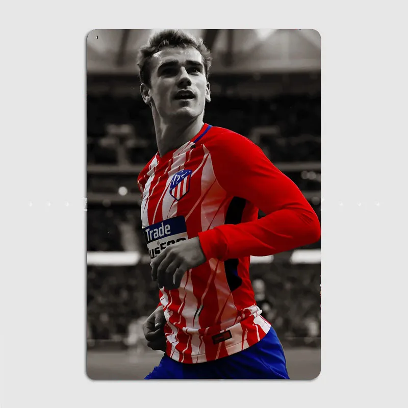 Антуан Грізманн Футболист Металлический Плакат Знак Спортивный Зал Клуб Фреска Винтаж Бар Настенная Комната Украшения Домашний Декор