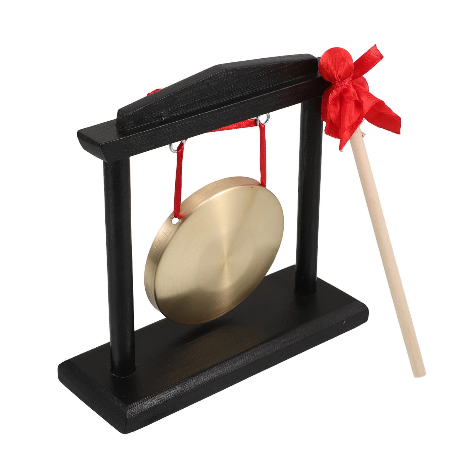 

1 10cm Copper Gong with Wooden Stand Mallet Durable Construction Rich Sound Desk Gong Music Percussion Instrument Traditional