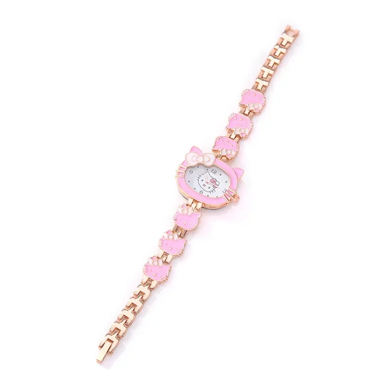 Sanrio Cartoon Cute Hello Kitty Watch Female Student Sweet Bow Girlfriends Gift Anime Accessories Girlfriend Gift Toys