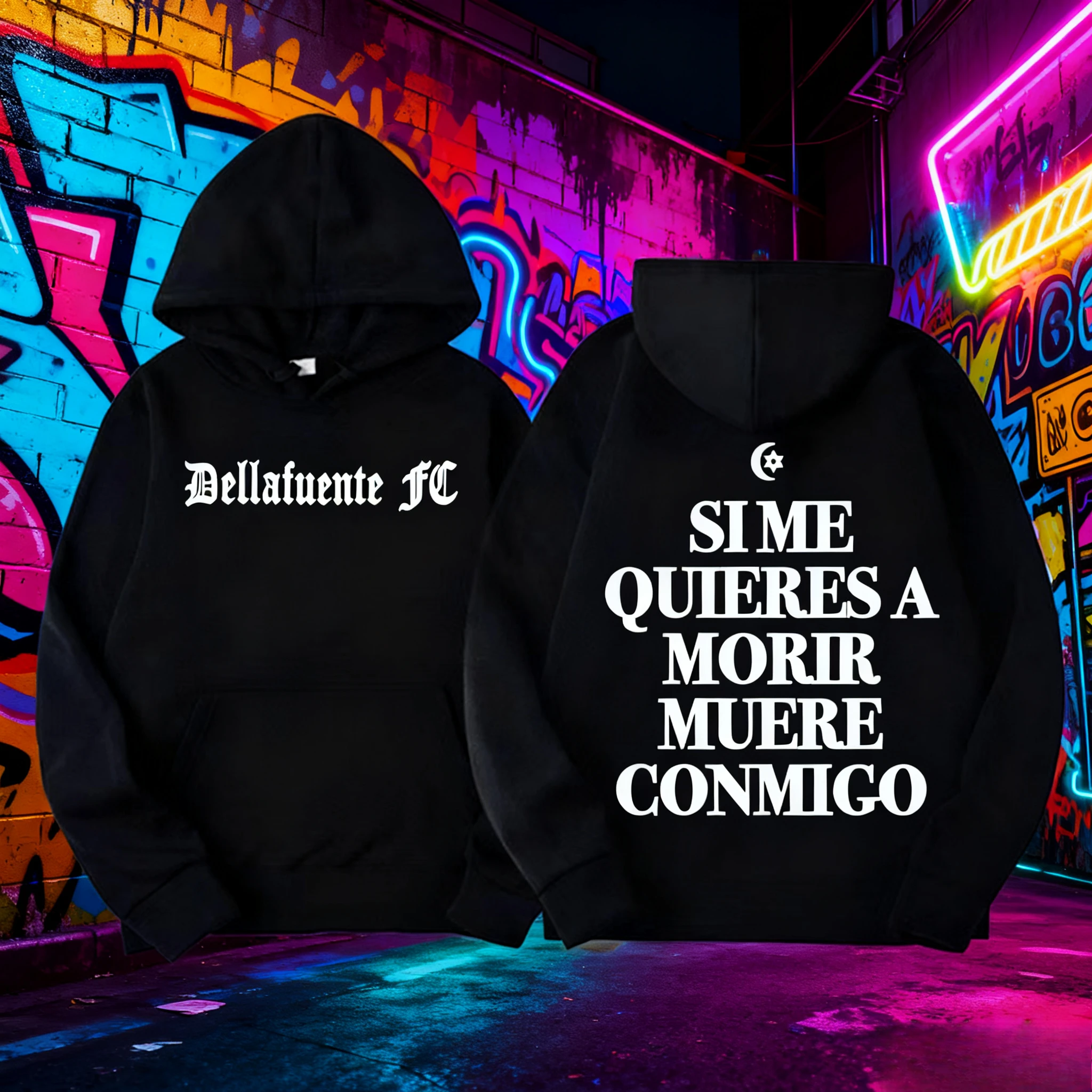 Dellafuente Sime Quieres A Morir Muere Conmigo هوديس الرجال النساء موضة ريترو الهيب هوب البلوز الخريف الشتاء البلوفرات غير رسمية #1