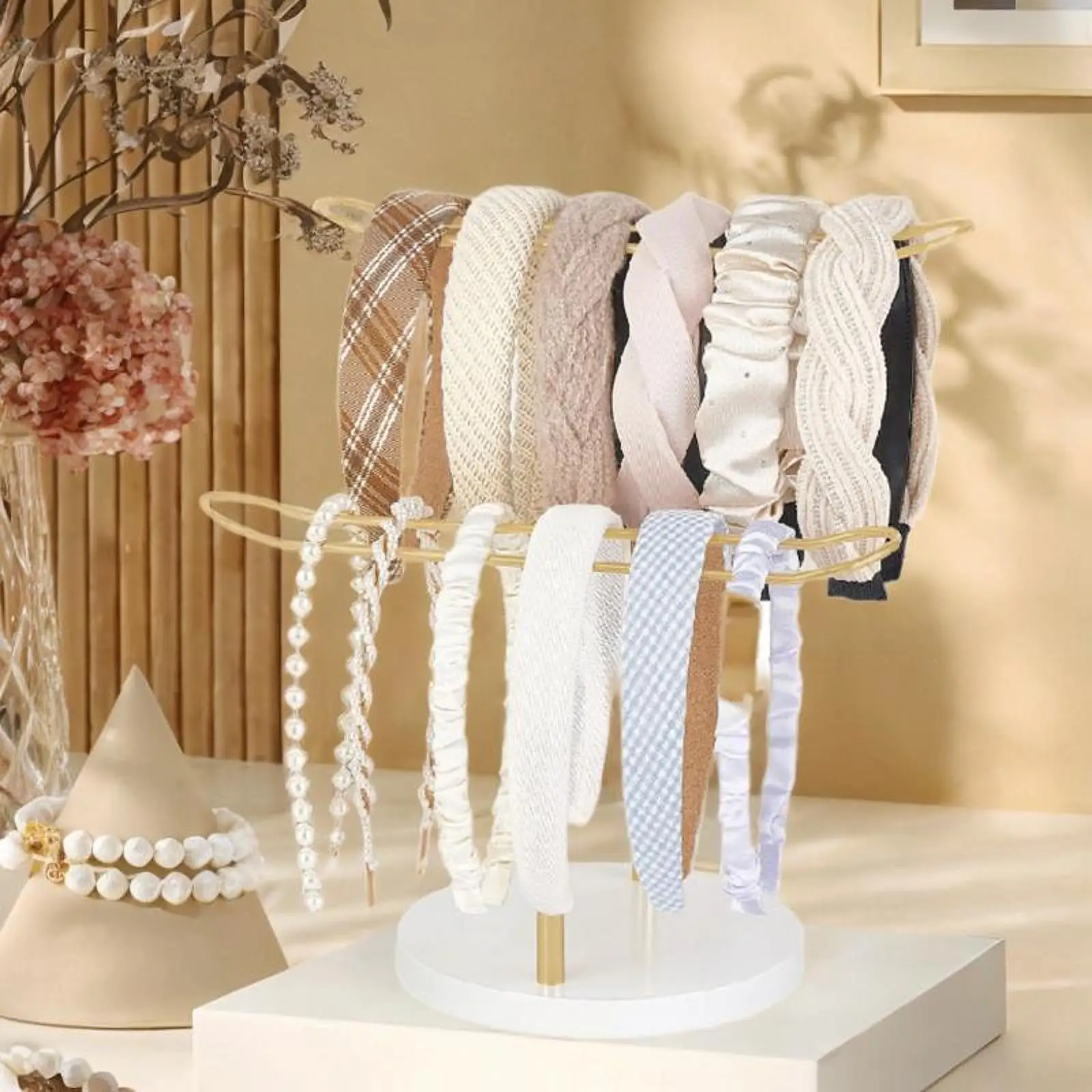 حامل عقال معدني لعصابة الشعر لمشبك الشعر والمجوهرات والسوار