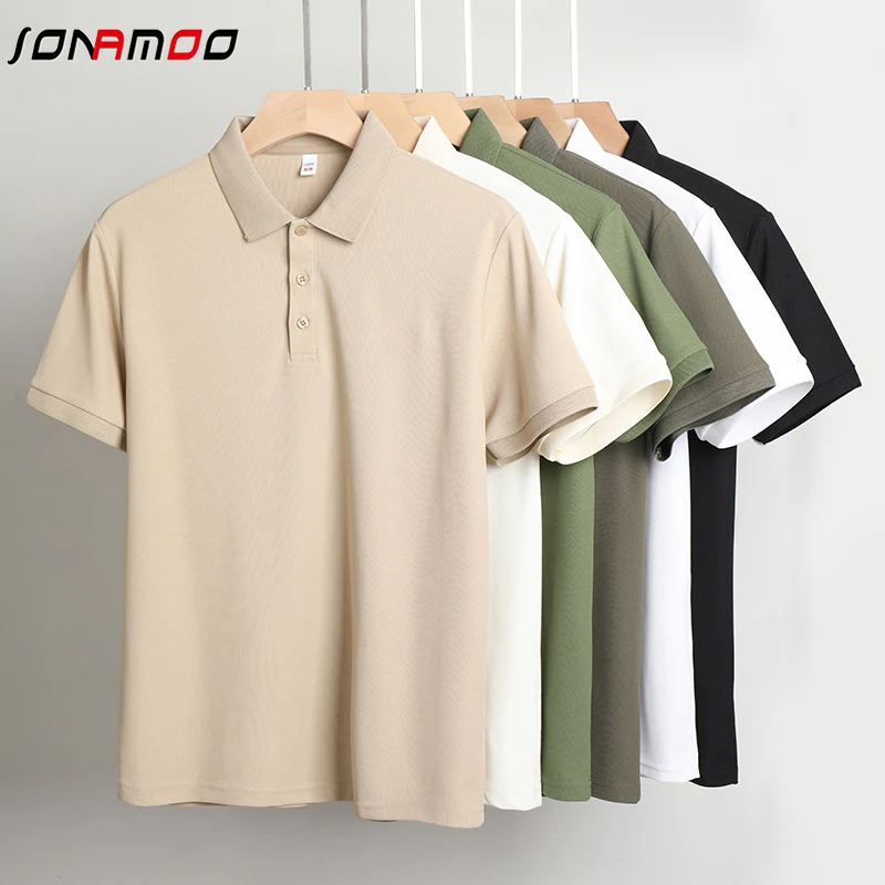 POLO a maniche corte moda Casual tinta unita da uomo estate comoda Top