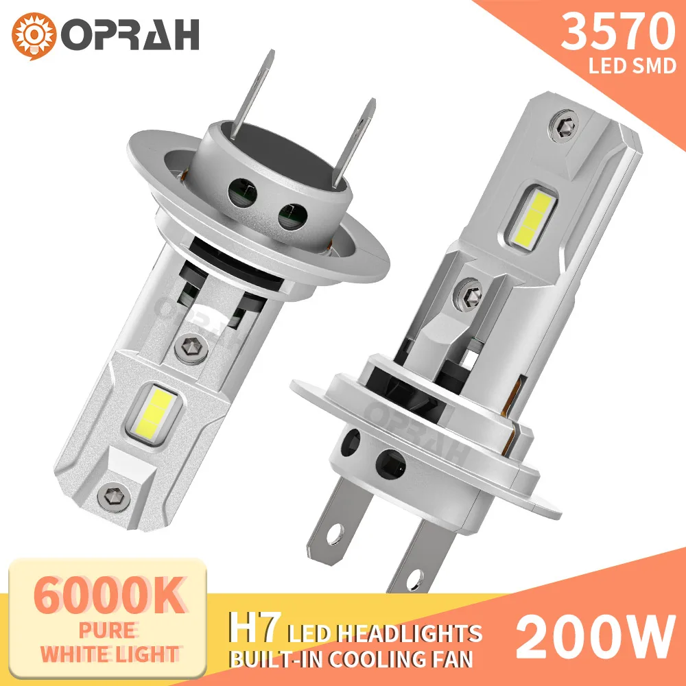 

LED Headlight H7 Canbus No Error 3570SMD High Low Beam Bulbs High Power High Power 20000Lm 200W DRL Signal Fog Lights 6000K 12V